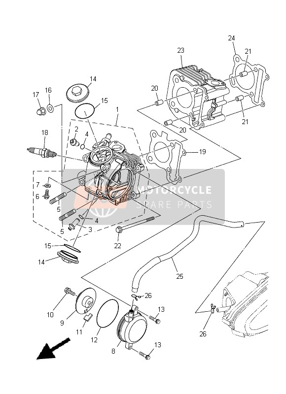 4YSE11860000, Seitendeckel, Zylinderkopf, Yamaha, 1